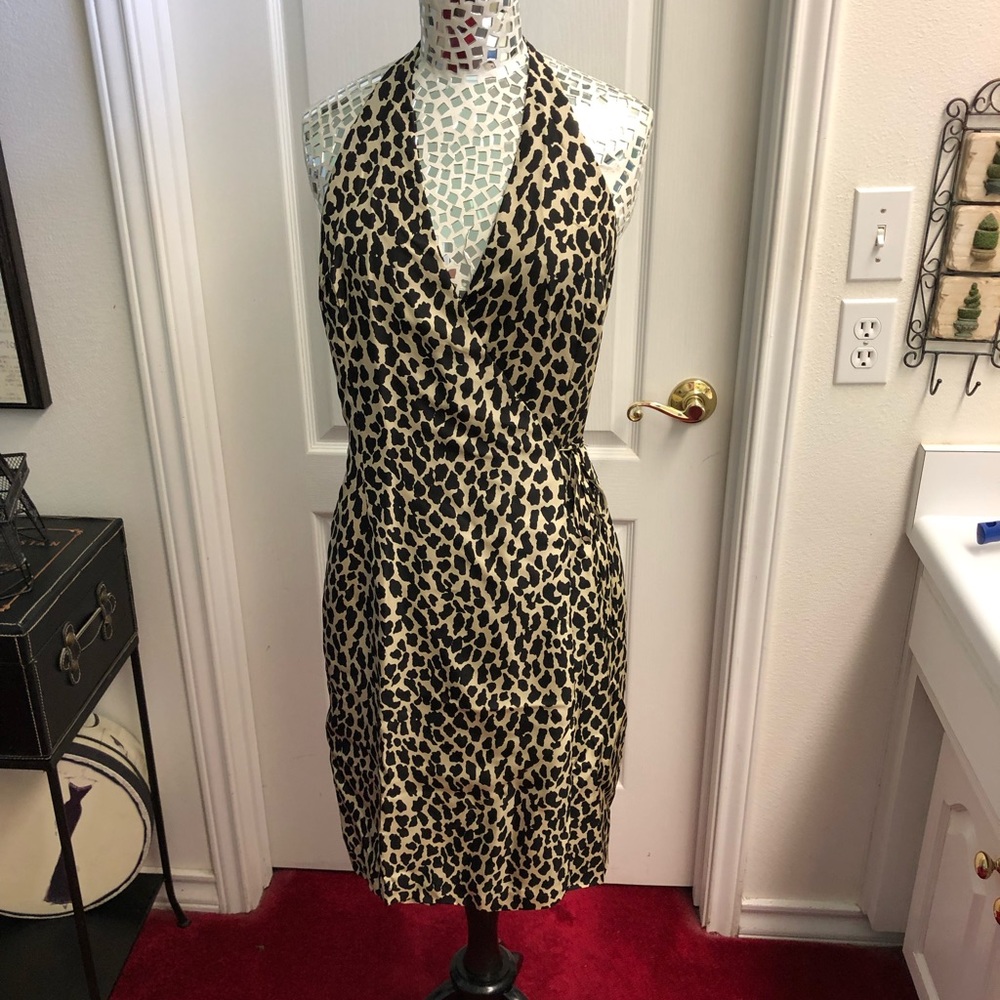 Laundry by Shelli Segal Silk Halter Wrap Dress